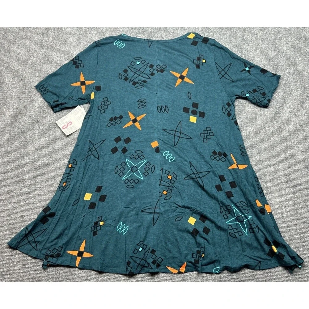 LulaRoe Perfect T-Shirt Womens S Multicolor Geometric Round Neck Short Sleeve - Picture 5 of 9